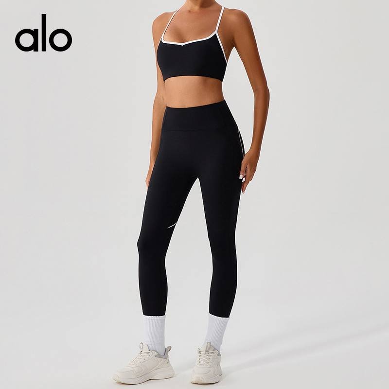 Leggings allenamento Alo Airlift rosa rosso prugna
