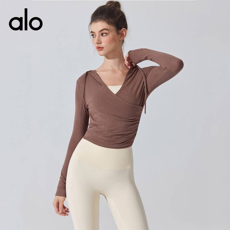 Alo long sleeve yoga gray