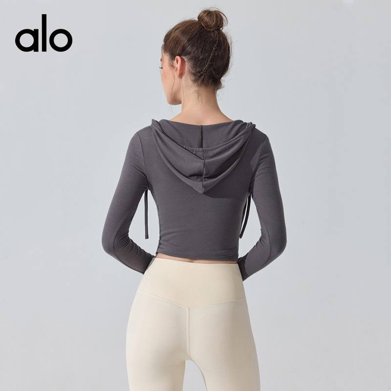 Alo long sleeve yoga gray