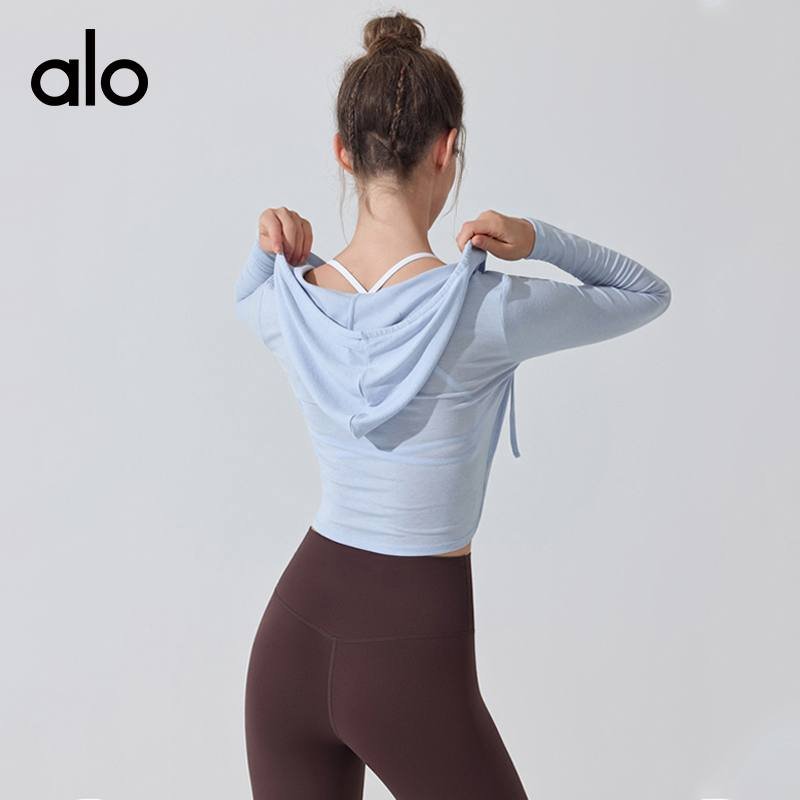 Alo long sleeve yoga gray