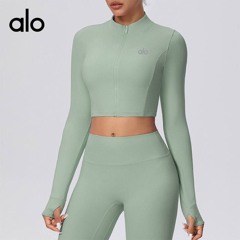 Alo allenamento manica lunga blu rosa verde salvia