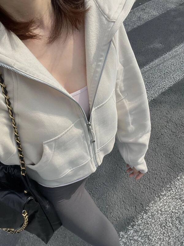 Lululemon Giacca scuba lounge cream