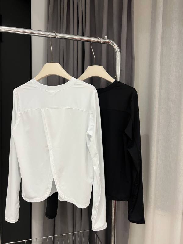 Lululemon manica lunga da corsa in bianco e nero