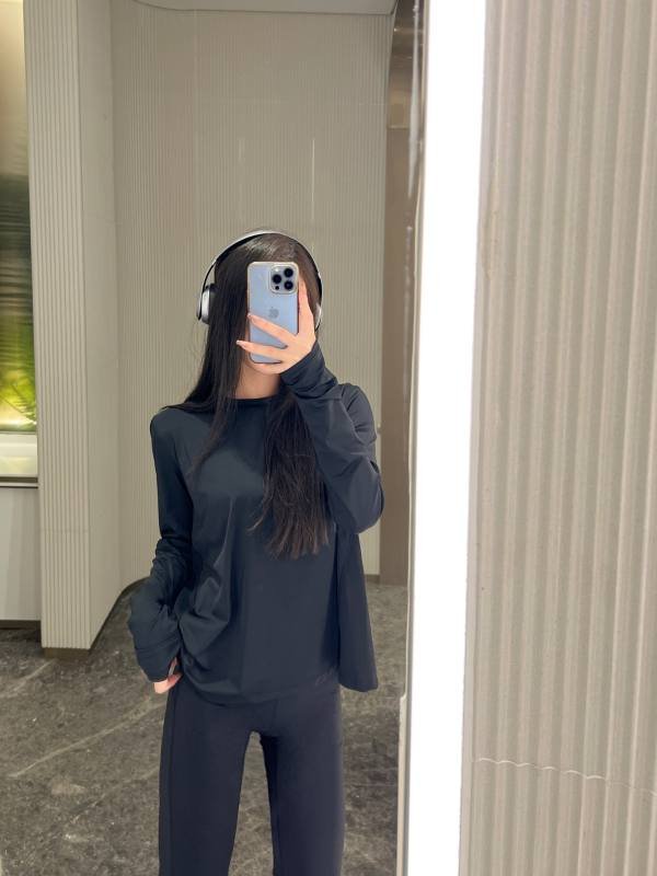 Lululemon lounge de manga comprida preto