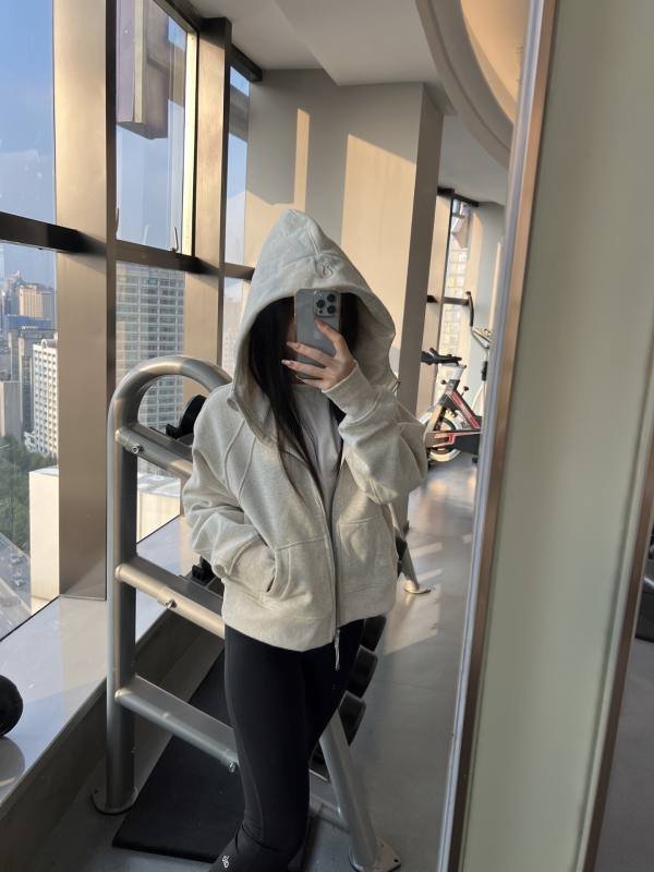 Lululemon Giacca scuba lounge grigio chiaro