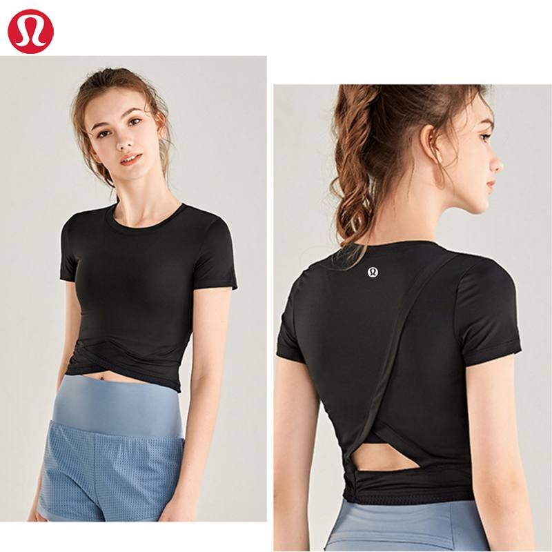 Lululemon camiseta yoga rosa