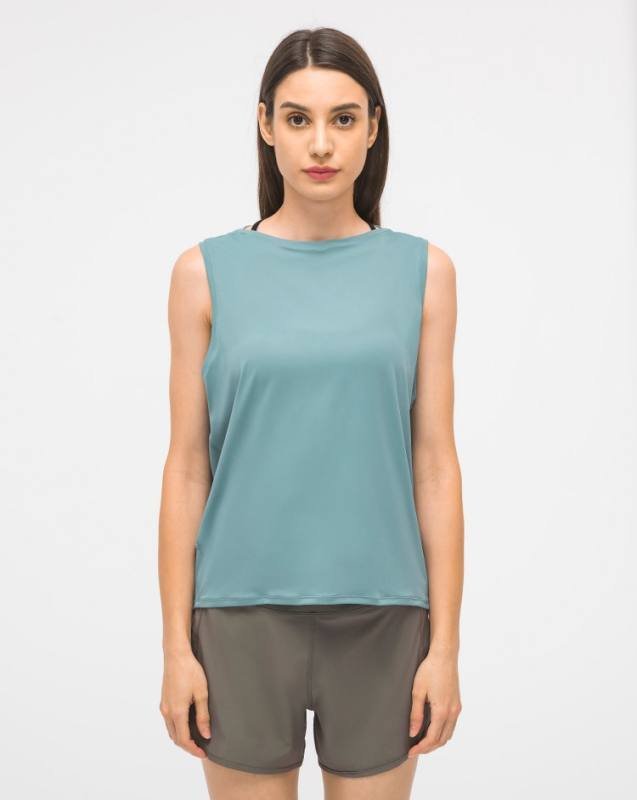 Lululemon Lulu Tank Top canotta allenamento di colore azzurro