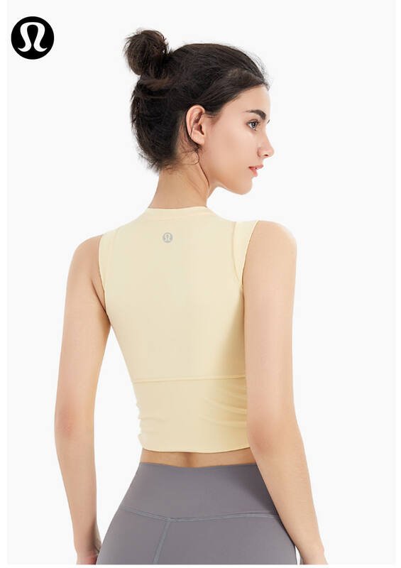Lululemon tank yoga preto e amarelo claro