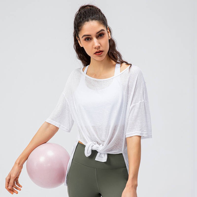 Camiseta Lululemon yoga preta e cinza
