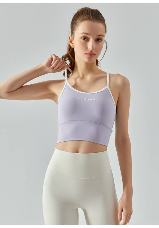 Canotta Lululemon yoga nera e lavanda