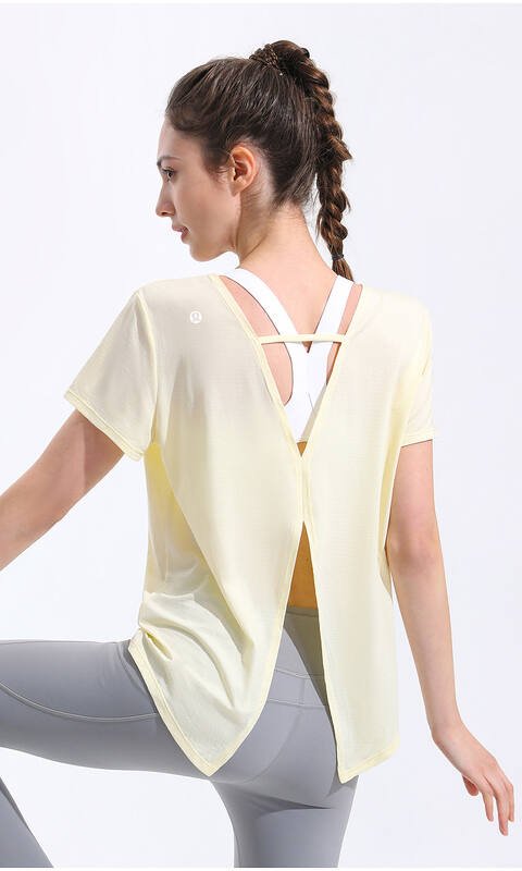 Lululemon t-shirt yoga bleu clair