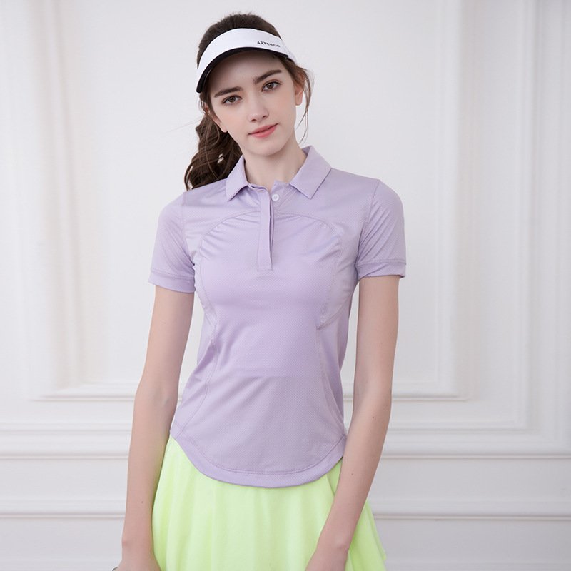 Camiseta Lululemon run blanca y rosa claro