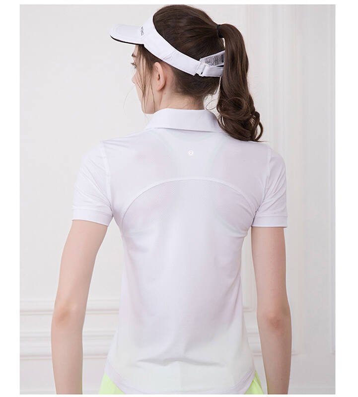 Camiseta Lululemon run blanca y rosa claro