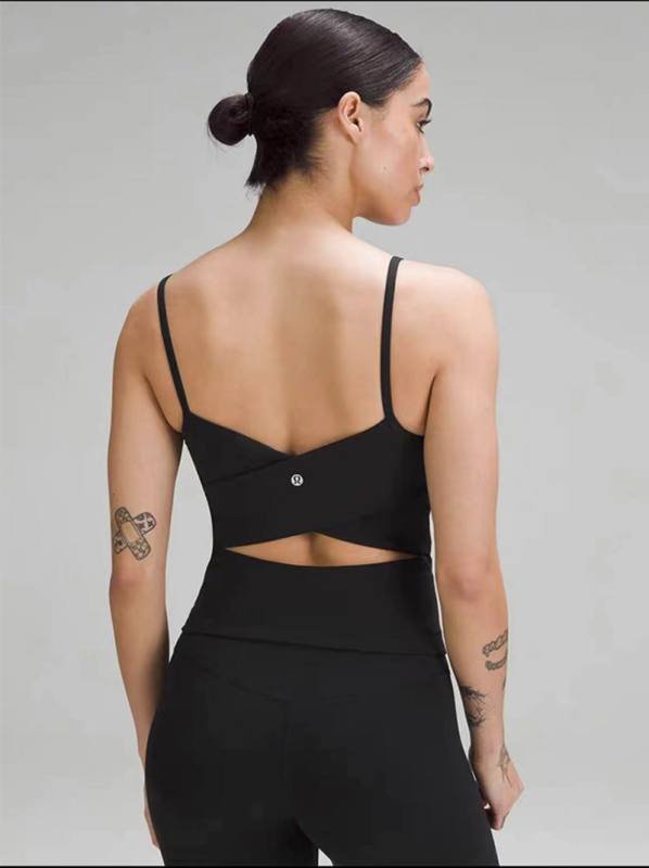 Lululemon Cross-Back Nulu tank yoga branco e preto