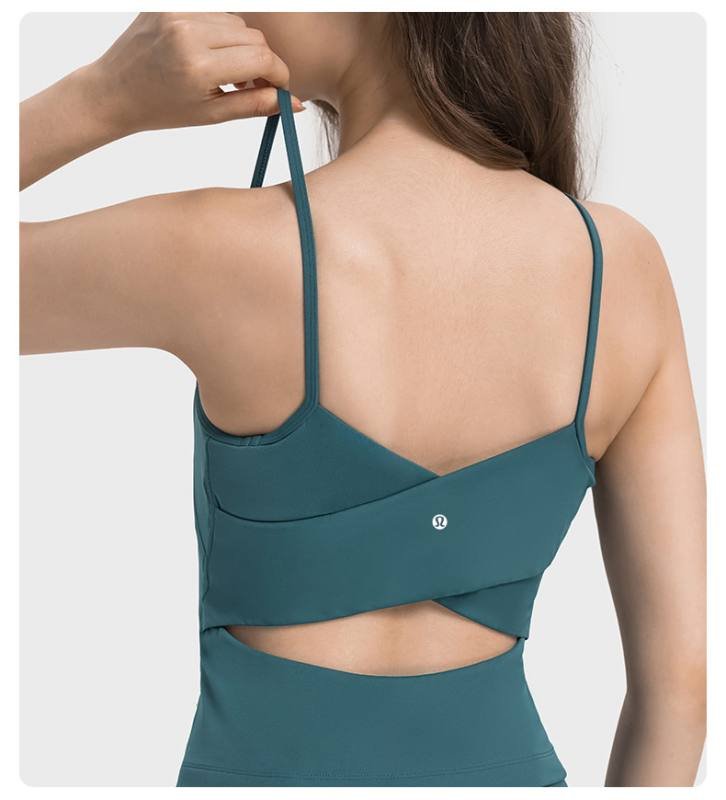 Lululemon Cross-Back Nulu tank yoga branco e preto