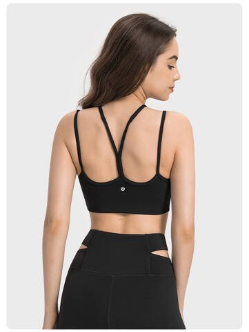 Sutiã esportivo Lululemon Flow Y para ioga preto