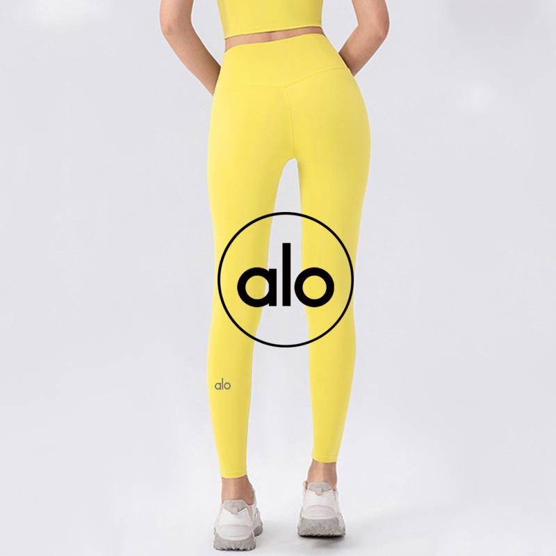 Alo Leggings Pantalon de yoga hautement elastique pour femme, sensation de nu, ajuste, levage des fesses, pantalon de sport, taille haute, serrage abdominal, Pilates, fitness